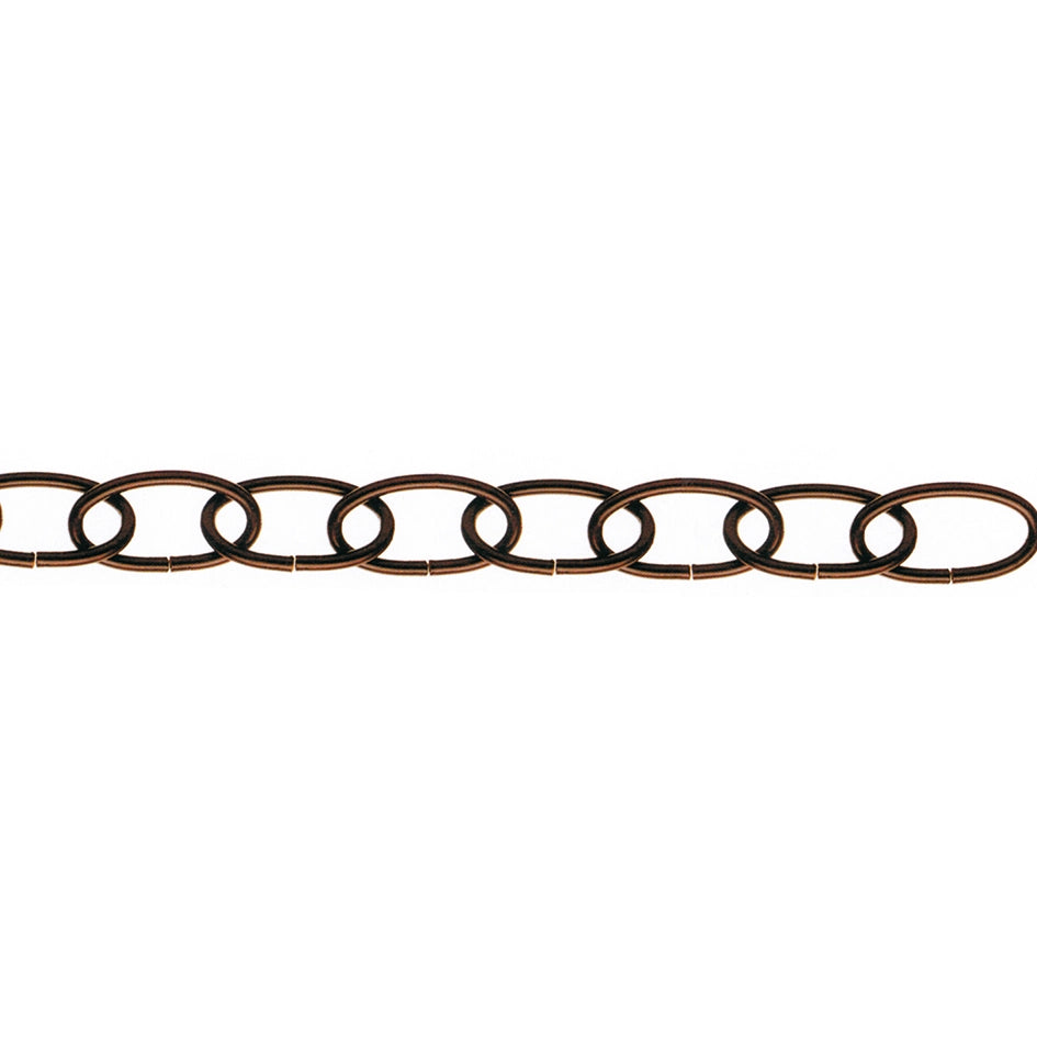 Catena ornamentale ovale Ã˜ 2,8 mm. in acciaio brunito 15 mt.