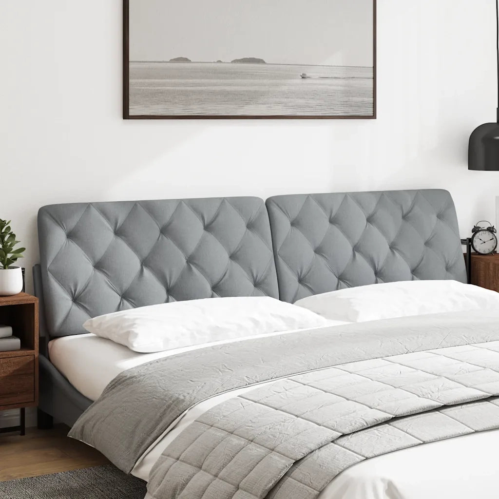 Coussin de tête de lit gris clair 200 cm tissu