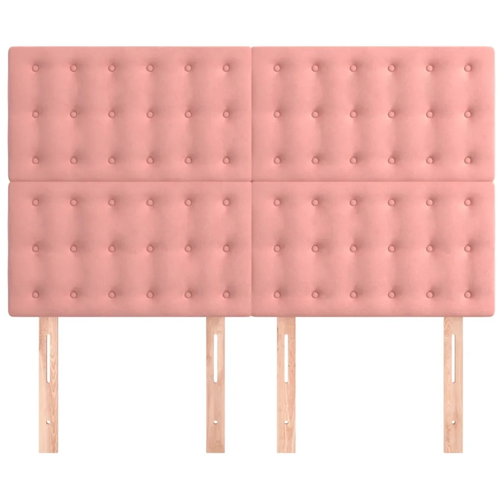 Testiera | Testata Rosa 144x5x118/128 cm Velluto