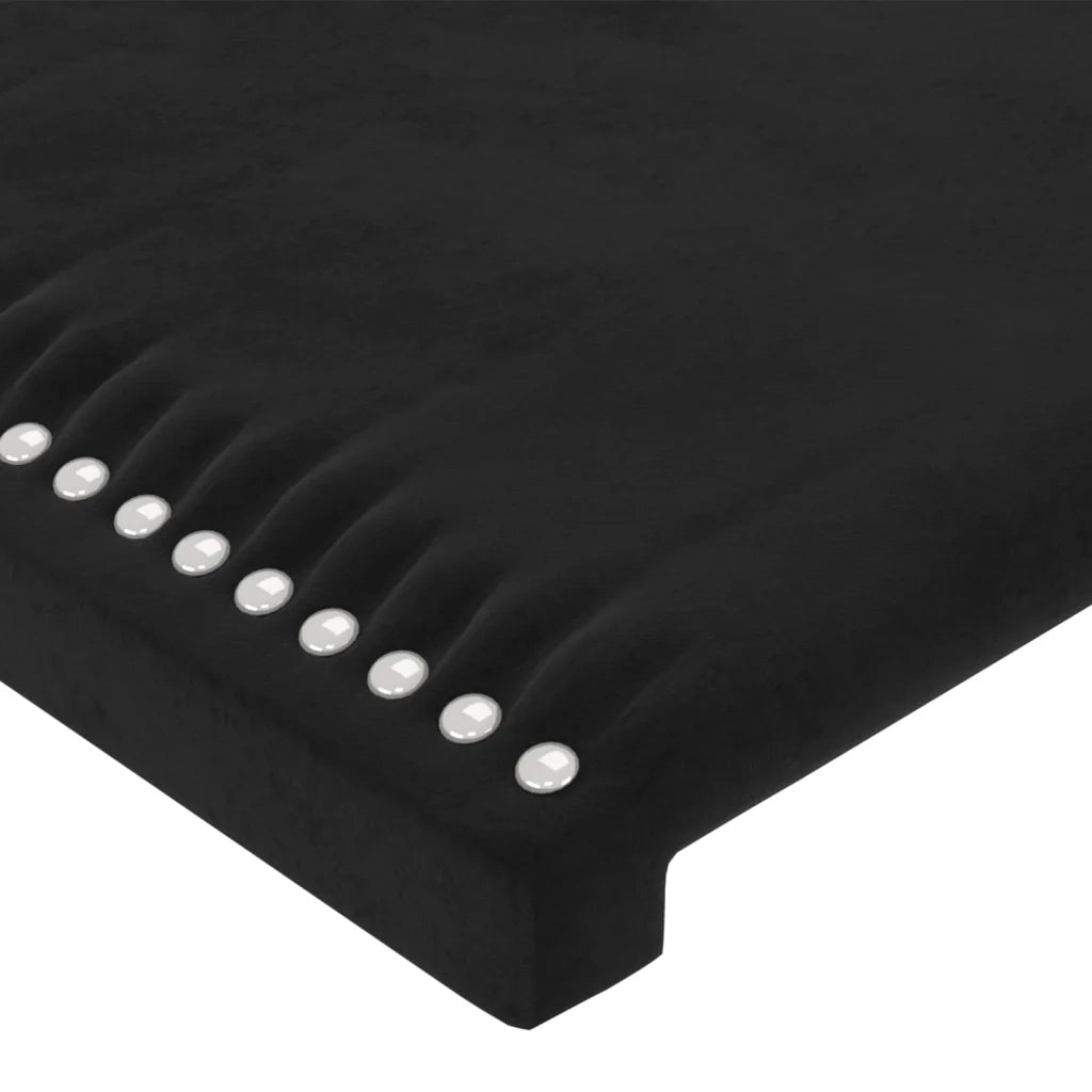 Testiera | Testata a LED Nera 103x16x118/128 cm in Velluto
