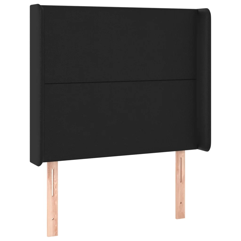 Testiera | Testata a LED Nera 83x16x118/128 cm in Similpelle