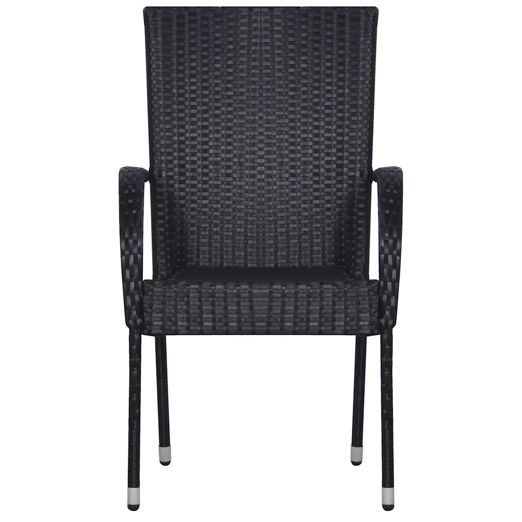 Set Mobili da Pranzo per Giardino 7 pz Nero 3067878