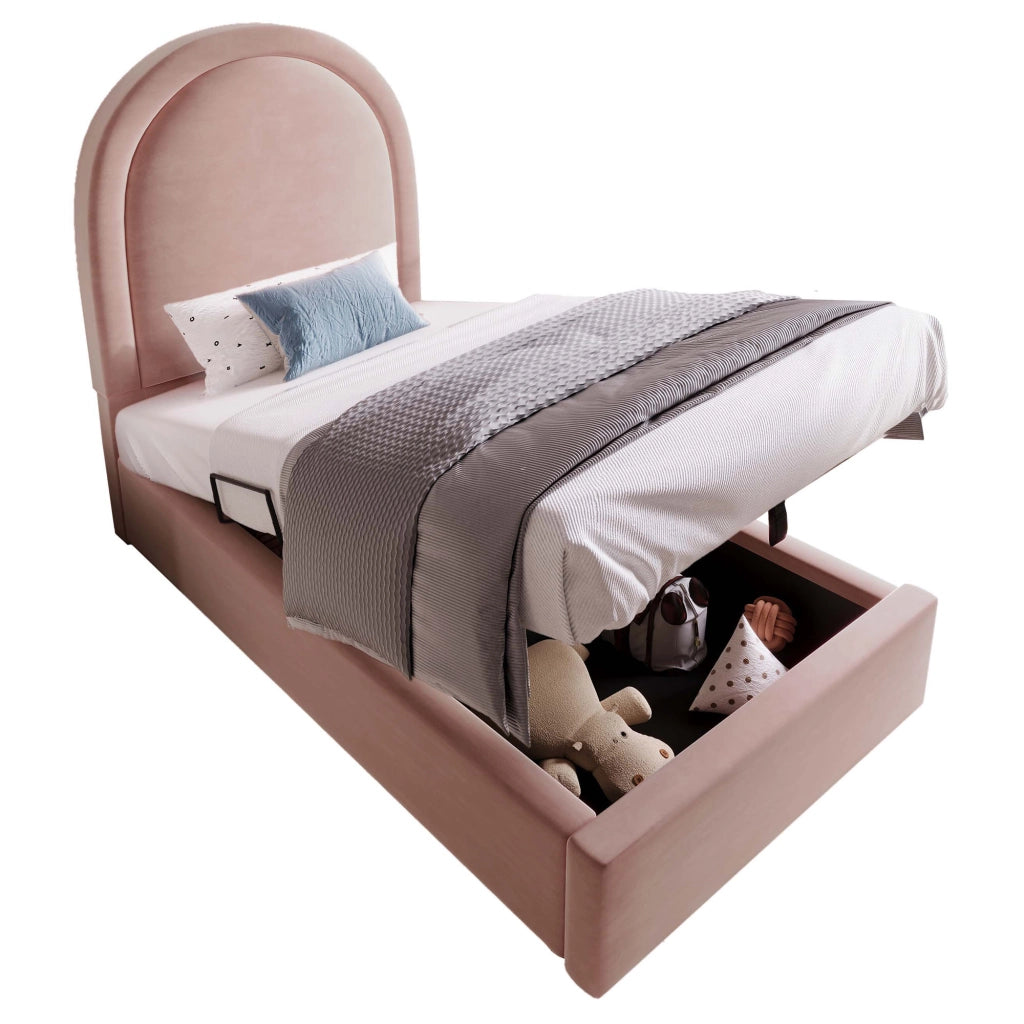 Letto singolo contenitore rosa 90 x 190 cm