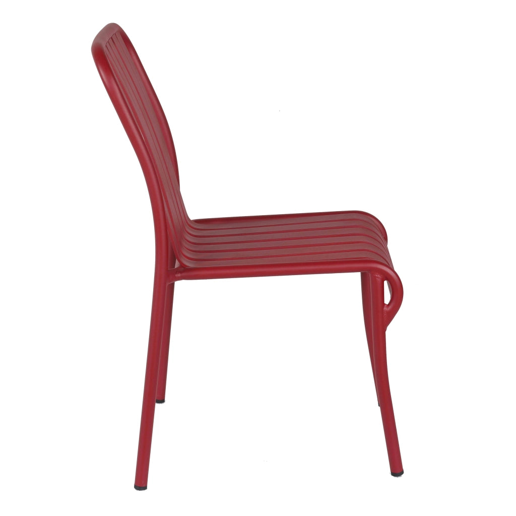 Oviala - Sedia da giardino di design in alluminio rosso