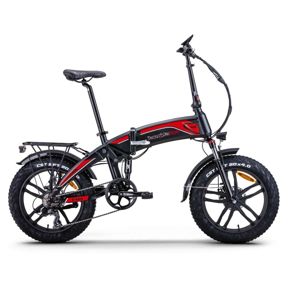 Bici Elettrica Pieghevole E-BIKE Fat Bike RKS RD08 Sport Bike Dallas Luxury 250w 48v-Rosso