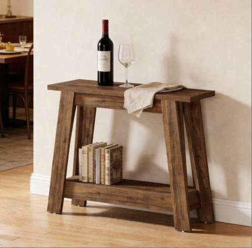 TAVOLO CONSOLLE 105x30x80 cm Marrone rustico in MDF