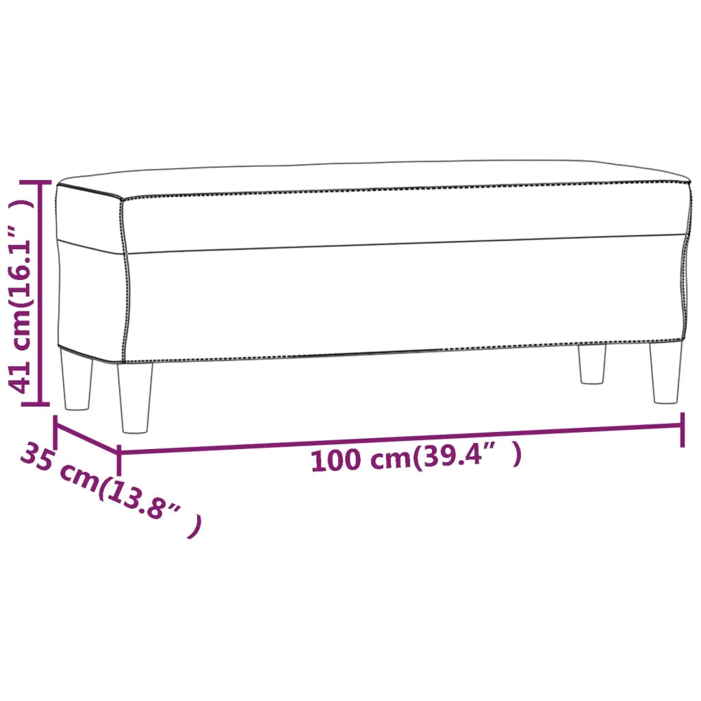 Panca Nera 100x35x41 cm in Similpelle 349415