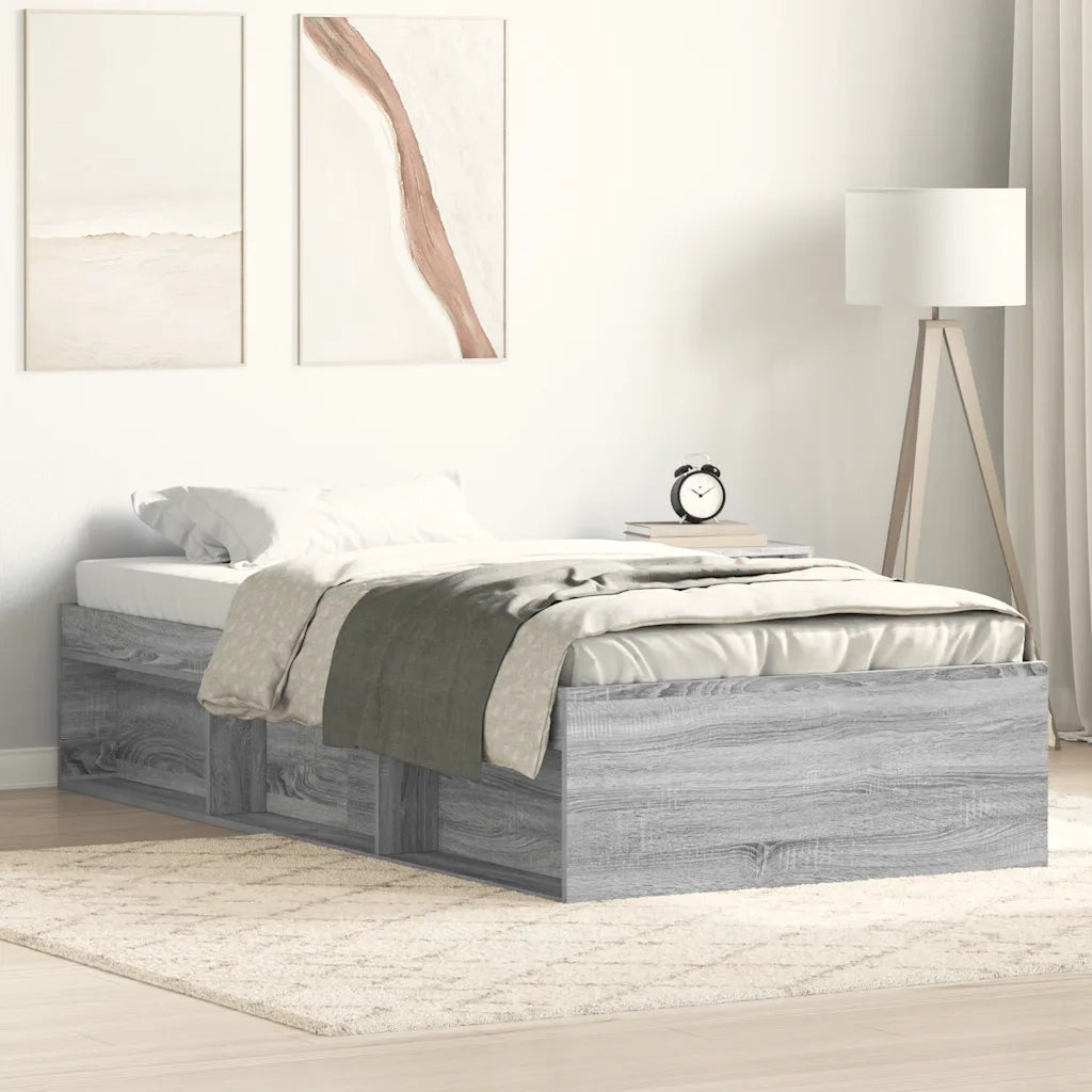 Letto singolo | Letto per adulti | Giroletto senza Materasso Rovere Sonoma 90x190 cm