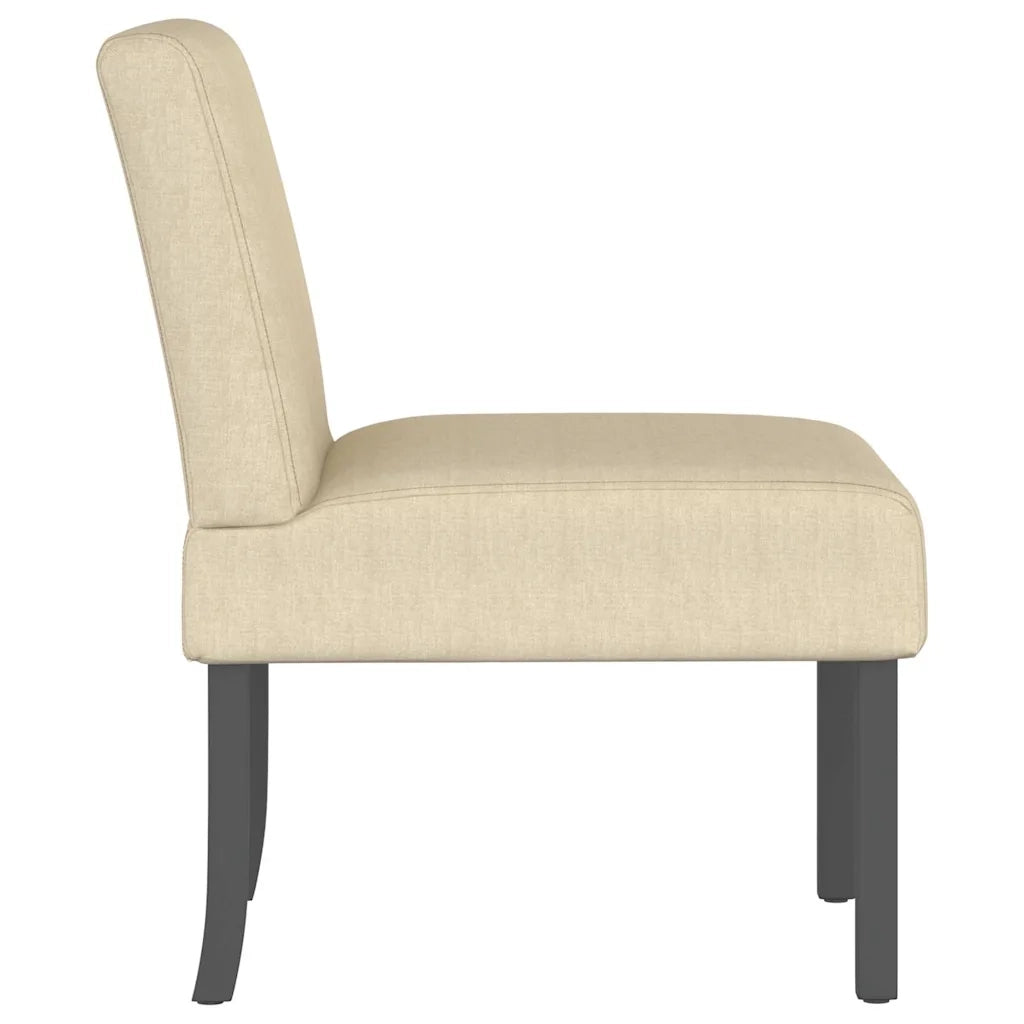 Fauteuil sans accoudoirs crème tissu