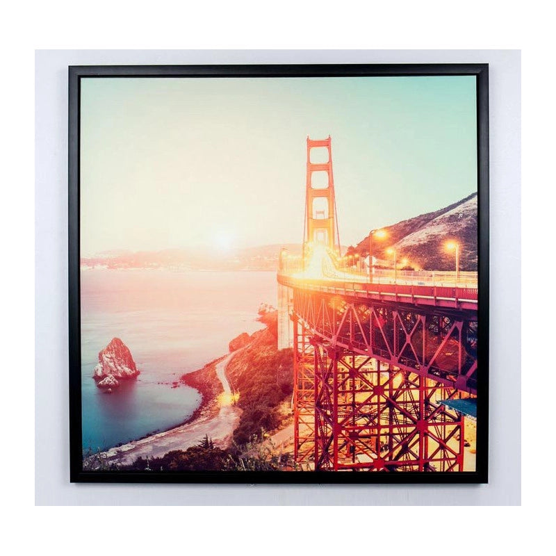 Set di 4 Stampe Su Tela Con Cornice Nera Sunset 80x80