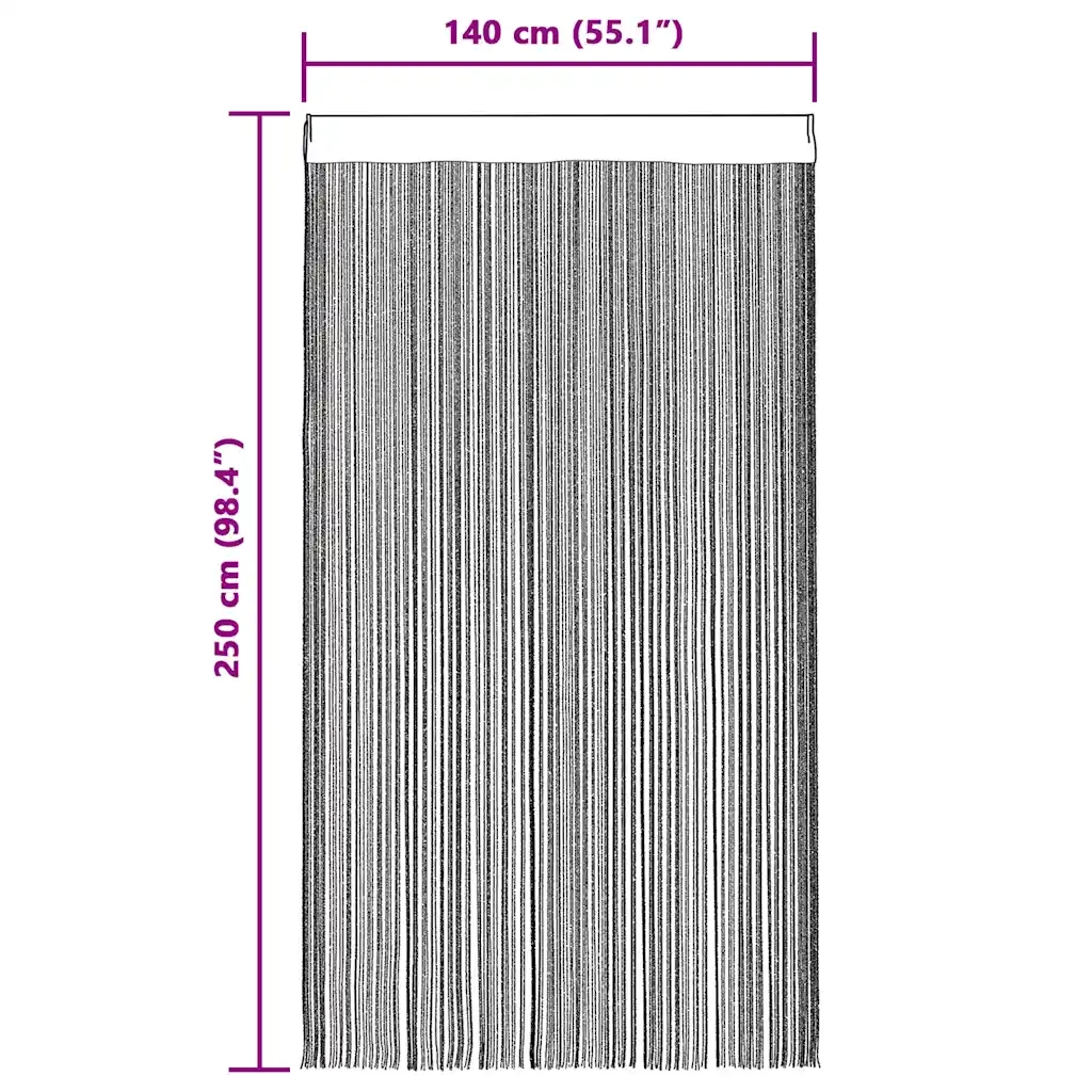 Tende a Filo 2 pz Viola 140x250 cm