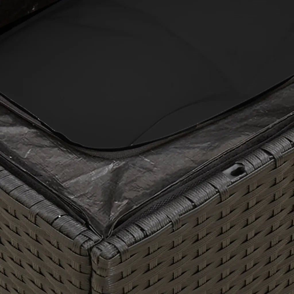 Set Divani da Giardino 10pz con Cuscini in Polyrattan Nero 3256202