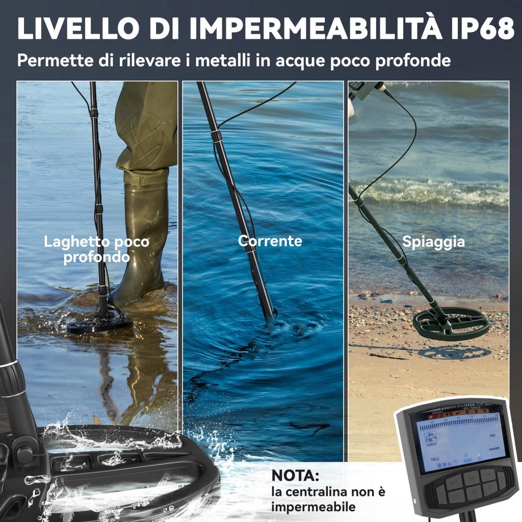Rilevatore Metalli Professionale ¨C Xylo ¨C 5 Modalit¨¤ IP68 Display LCD