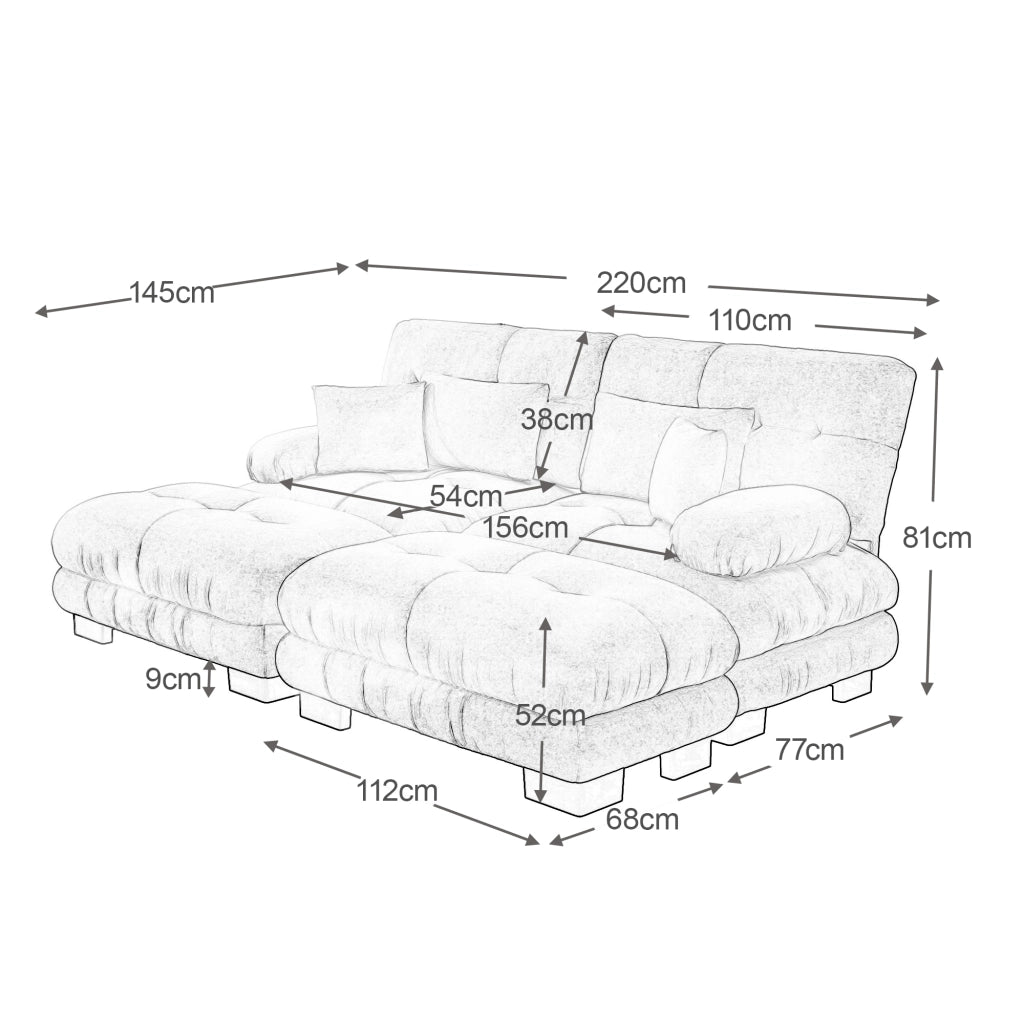 Divano Angolare Chenille con Ottomans e Cuscini ¨C MINIMAL ¨C Marrone