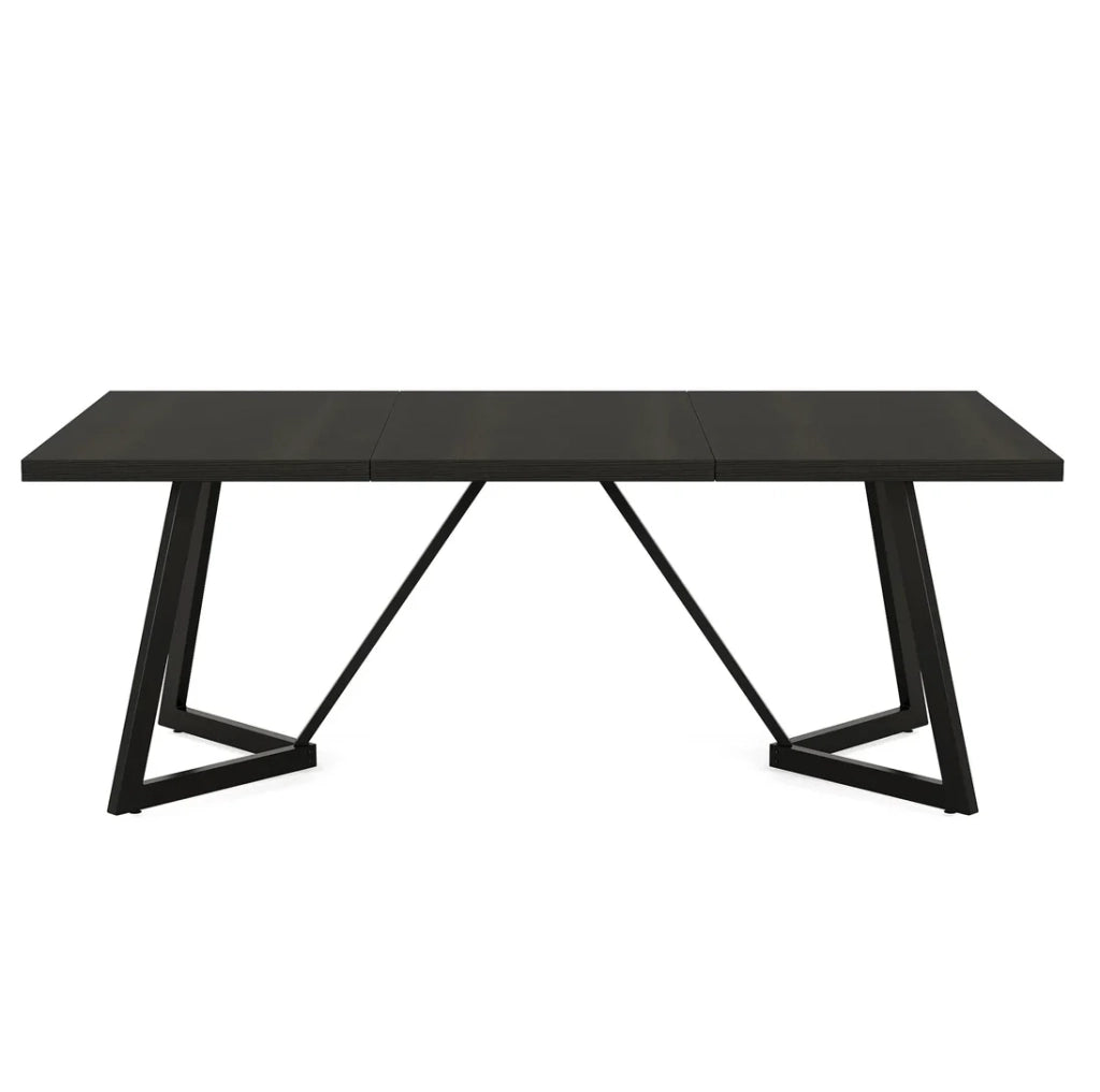 TAVOLO Rettangolare 180x80x75 cm Nero/Marrone MDF