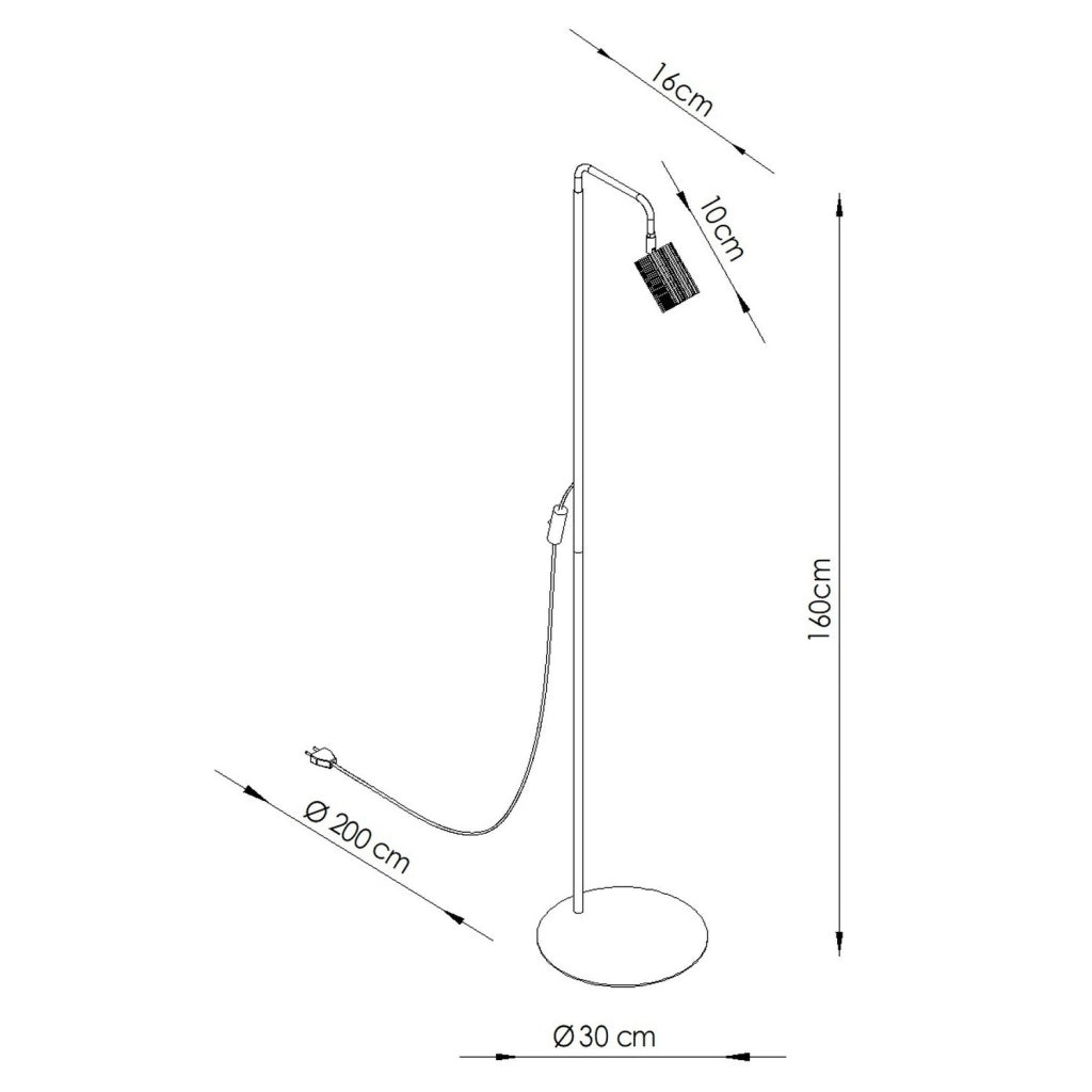 Lampada da terra RAYO 1 azzurra