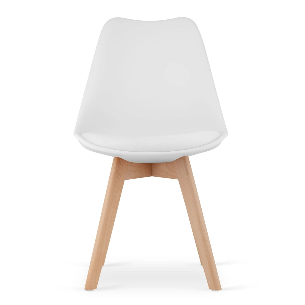 Sedie Valora RIKX bianche con cuscino e gambe in legno x2