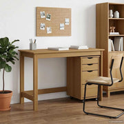 Set scrivania e mobiletto su ruote MOSS 2 pz Marrone Miele 3438790