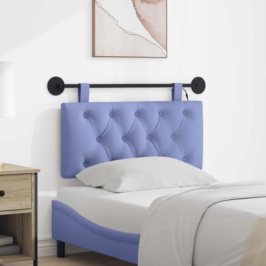 Testiera | Testata sospesa Con luce LED Blu jeans Tessuto