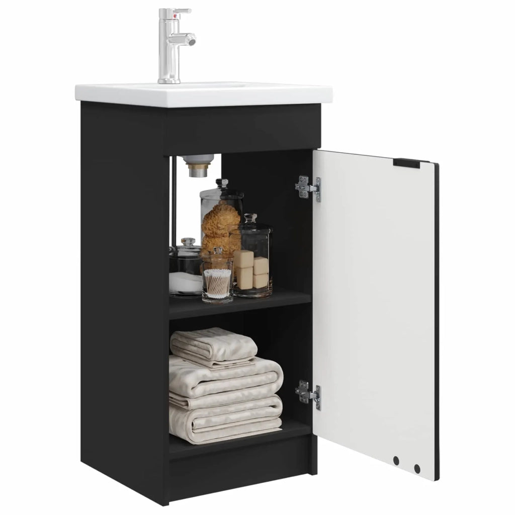 Mobile da bagno con Lavabo | Armadio Lavabo Nero 42 x 40 x 84,5 cm