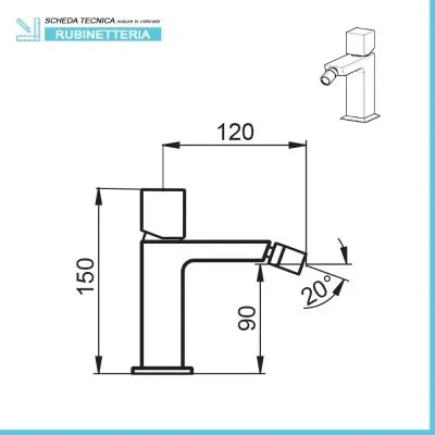 Set miscelatori lavabo e bidet senza leva cromato lucido  Torre