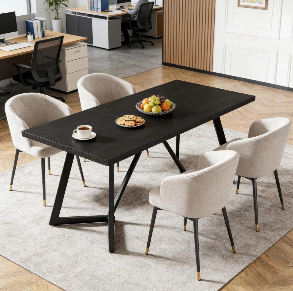 TAVOLO Rettangolare 180x80x75 cm Nero/Marrone MDF