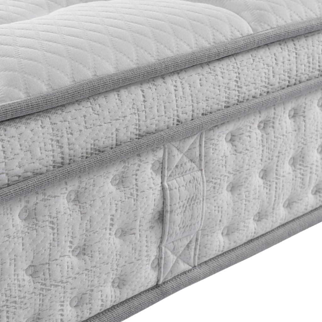 Letto imbottito grigio 140x200 con materasso