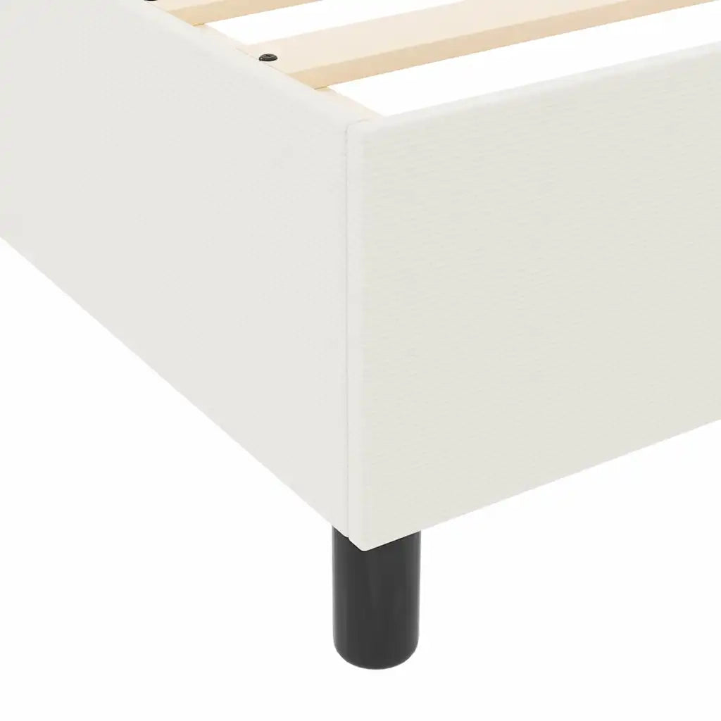 Letto a molle Crema e Bianco 140 x 200 cm Tessuto in Cords 3337469