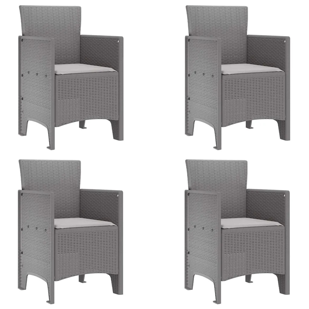 Set da Pranzo per Giardino 5 pcs Grigio chiaro Polipropilene