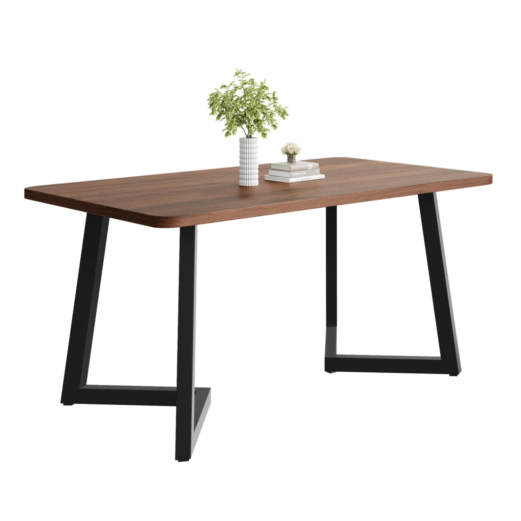 Tavolo da pranzo rettangolare 117x68 cm nero e noce