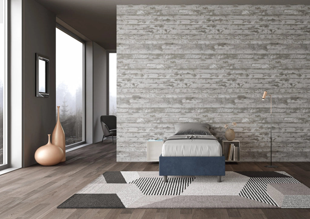 Letto 1 Piazza e Mezzo Sommier 130x200 cm Senza Rete Azelia Blu