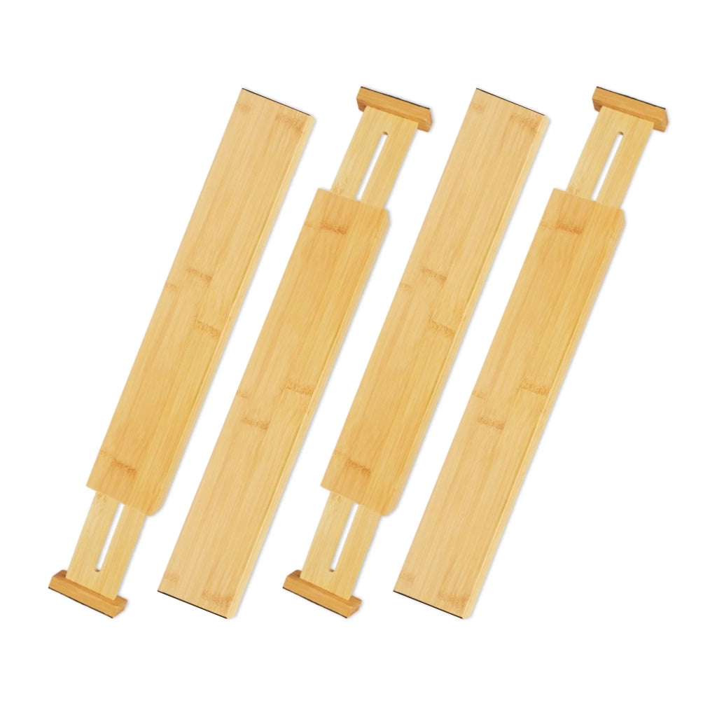 Set di 4 divisori per cassetto regolabili per cucina ufficio camera da letto 28 x 5 x 5 cm in plastica bianca 13_0007098