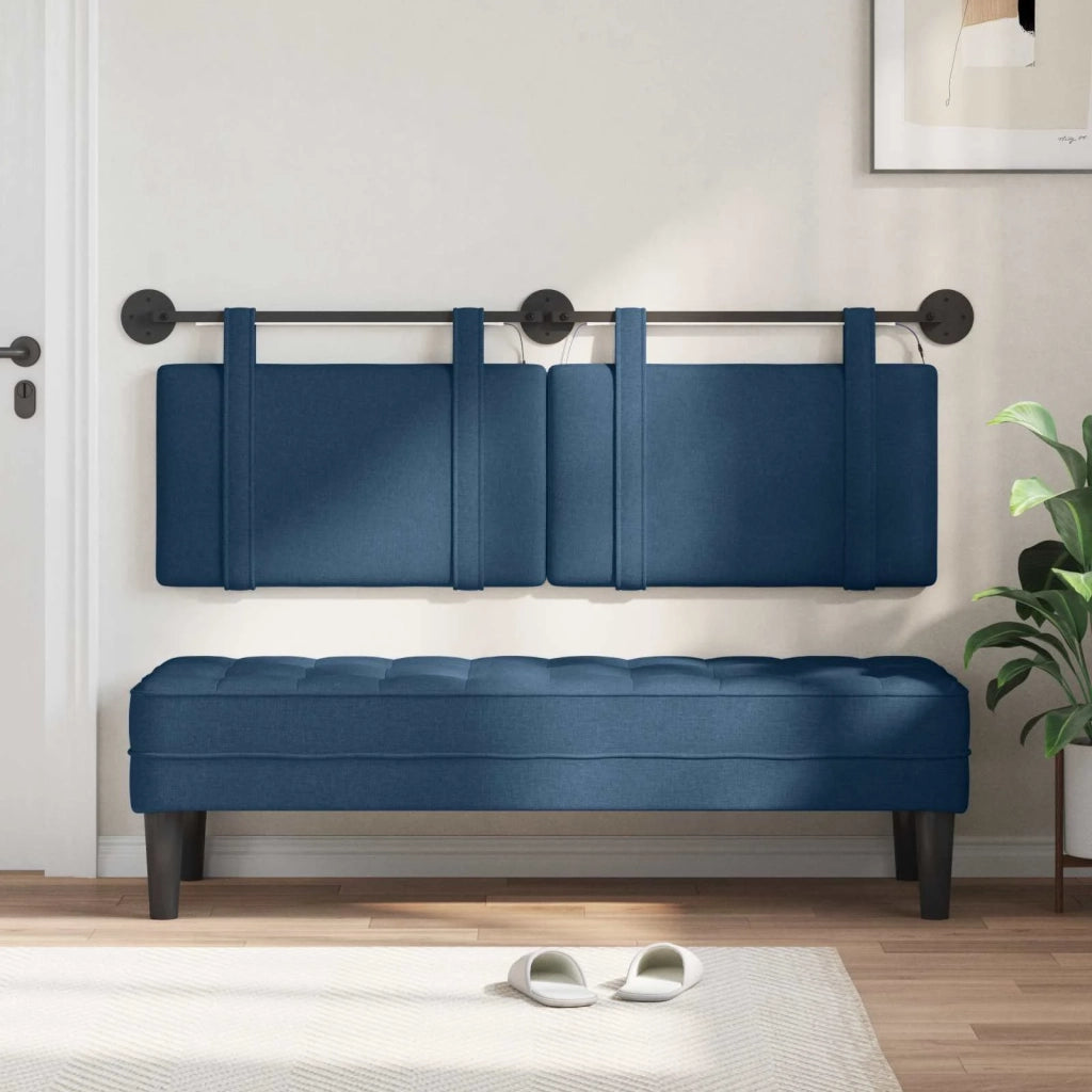 Testiera | Testata sospesa Con luce LED Blu Tessuto