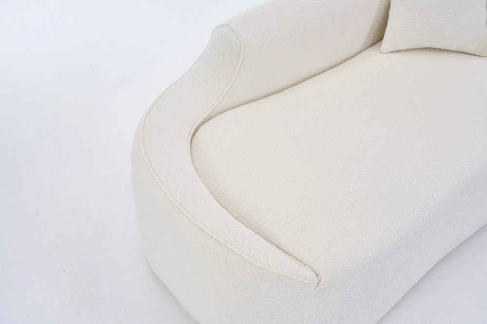 Divano letto 2 posti ¨C Minimal ¨C Crema in tessuto chenille