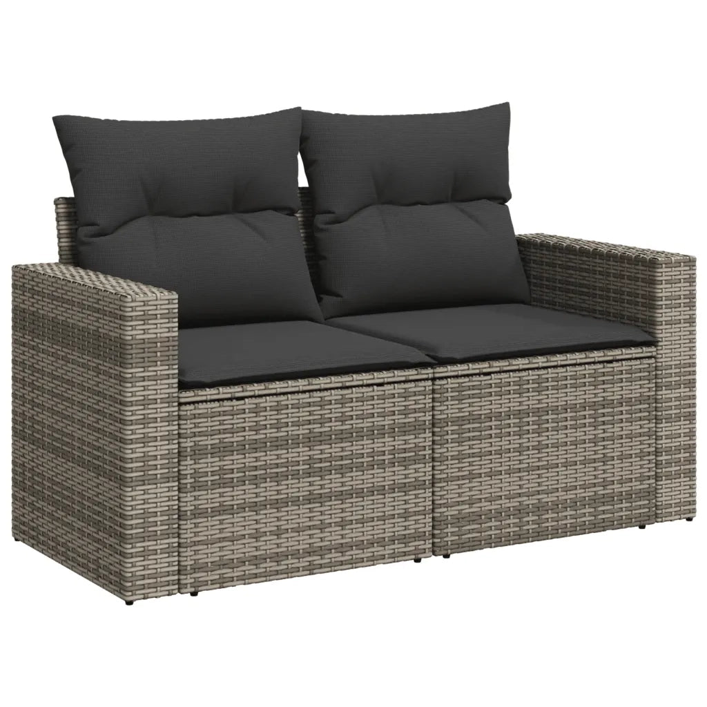 Set Divani da Giardino 11 pz con Cuscini in Polyrattan Grigio 3219510