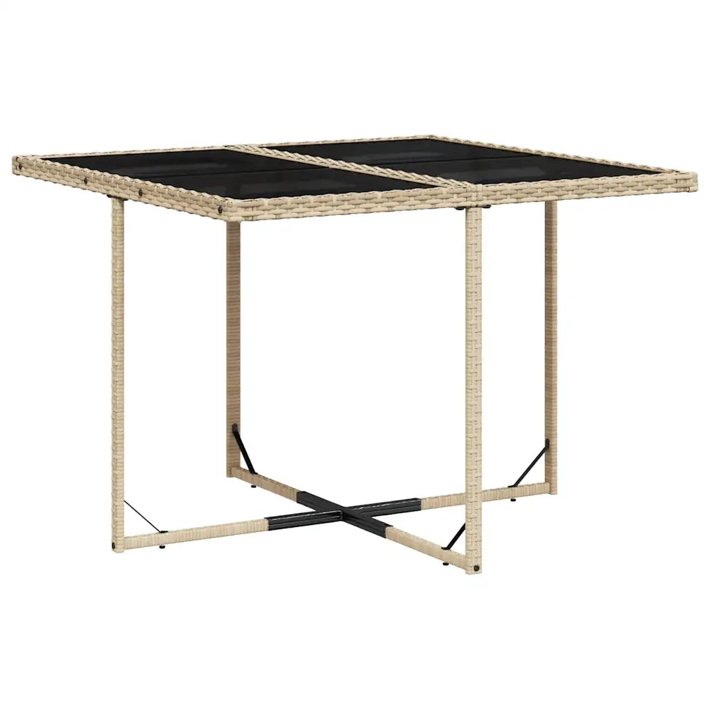 Set da Pranzo da Giardino 9 pz | Set Salotto da Giardino con Cuscini Beige in Polyrattan