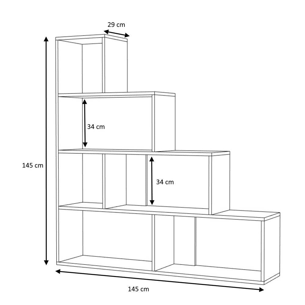 Libreria a scala Alis 145x145 cm rovere