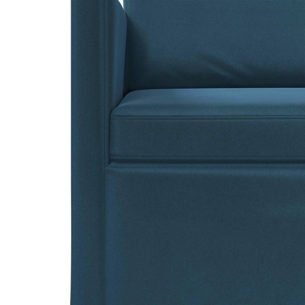 Divano a 3 posti Blu 220 x 81 x 82 cm Velluto (V) 42041162