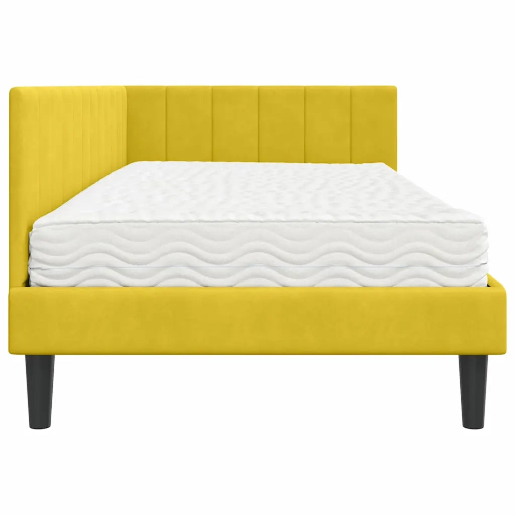 Struttura Letto Angolare con Materasso 2 pcs Giallo Velluto 3393894