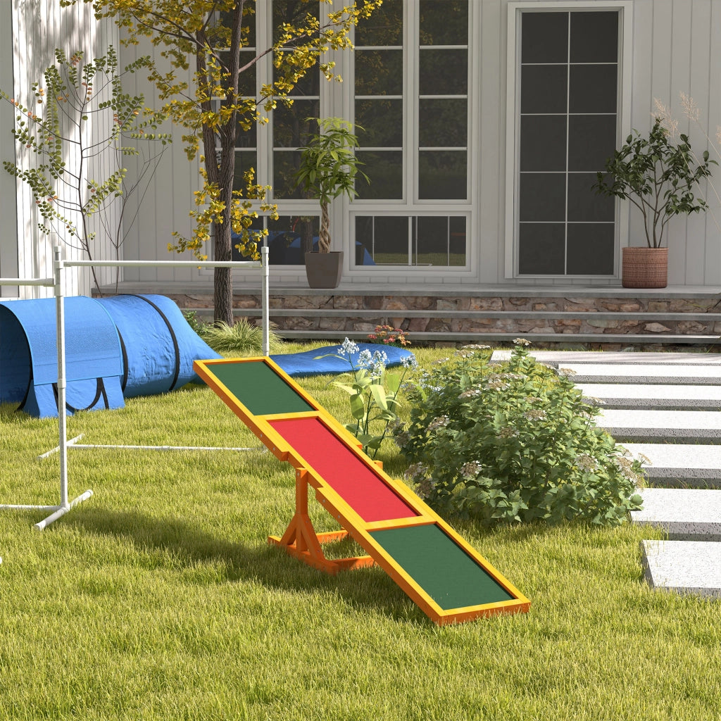 Desviae Altalena agility per cani in legno naturale 180 × 30 × 30 cm antiscivolo per addestramento
