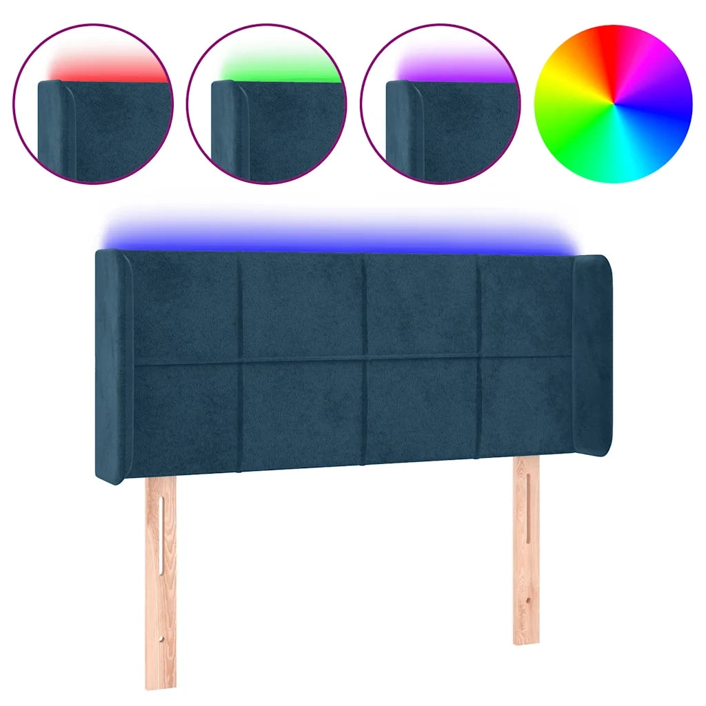 Testiera a LED Blu scuro 93x16x78/88 cm in Velluto 3123276