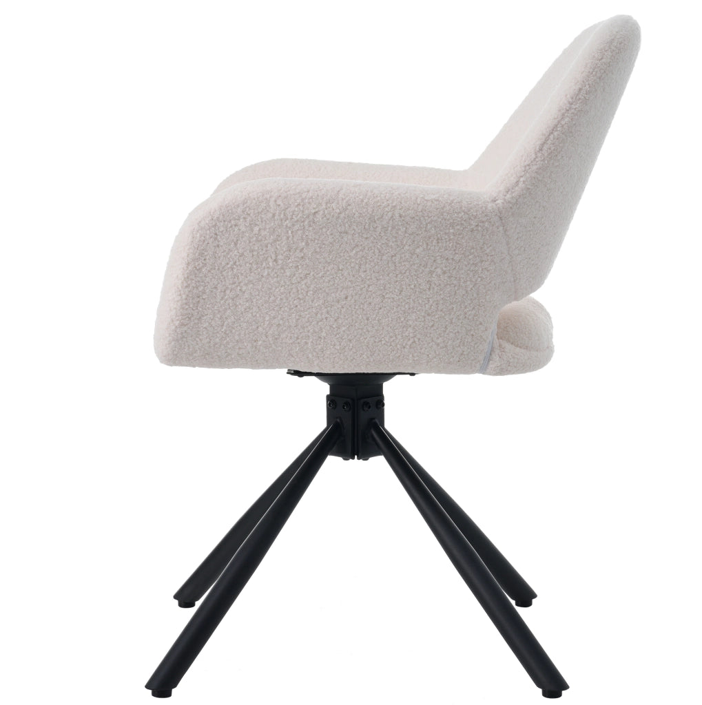 SEDIA Girevole con Braccioli Set da 6 pezzi Sherpa Bianco