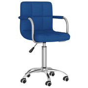 Sedia da Pranzo Girevole Blu in Tessuto 3087973