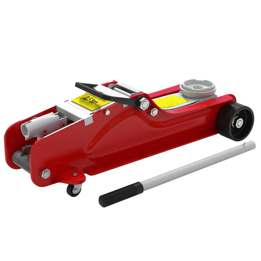 Cric idraulico basso profilo ¨C zephmum ¨C acciaio robusto, 2500 kg, 8-38 cm, rosso