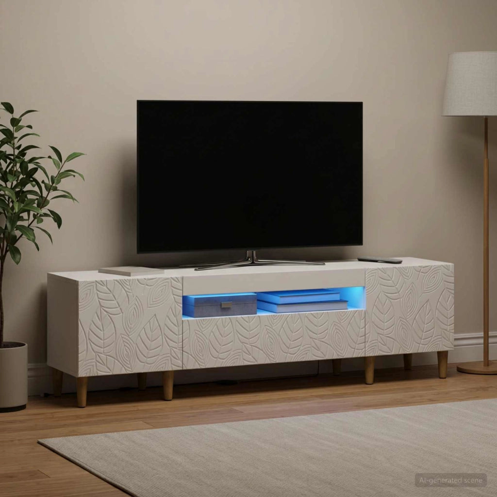 Mobile TV LED DELFT 153 x 35 x 43 cm Bianco 897125