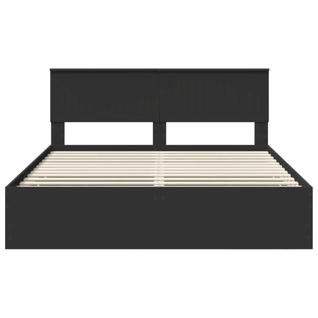 Letto matrimoniale | Letto per adulti | Struttura del letto Nero 160 x 200 cm Legno Ingegnerizzato