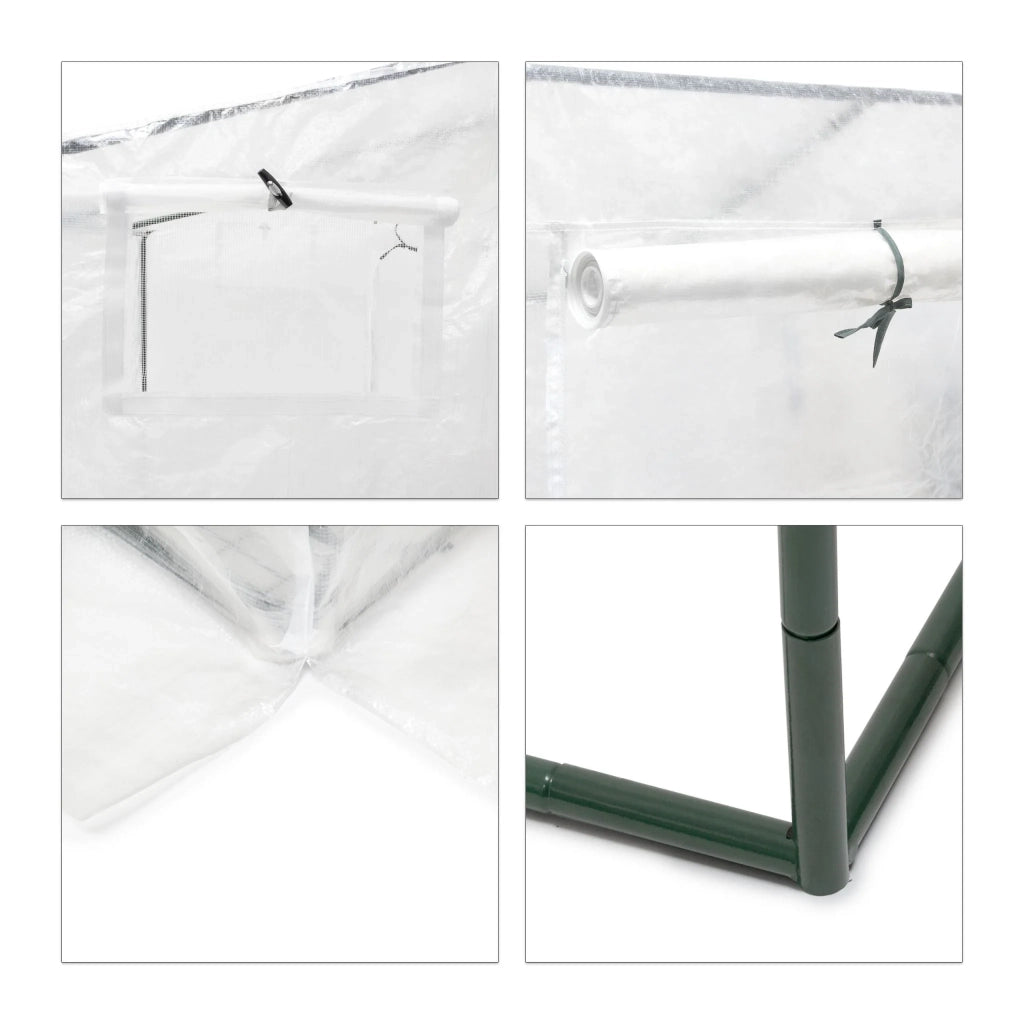 Serra da giardino XL con tetto inclinato 200 x 80 cm per accelerare la crescita di verdure e fiori in PVC verde 13_0004443