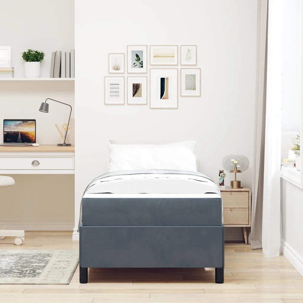 Letto singolo | Letto per adulti | Struttura del letto Grigio scuro 80 x 200 cm Tessuto