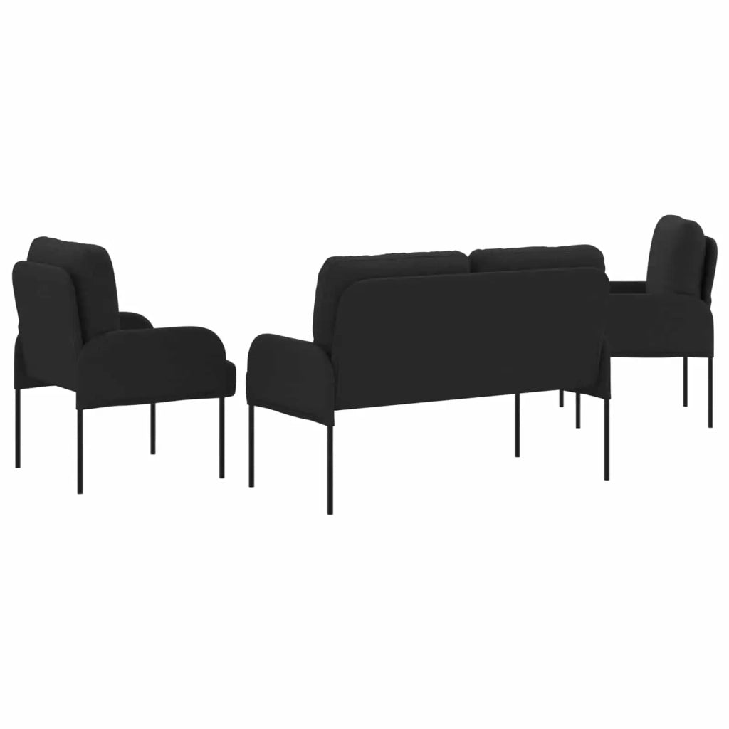 Set divani 3 pcs Nero 115 x 56 x 80 cm Legno compensato 3406210