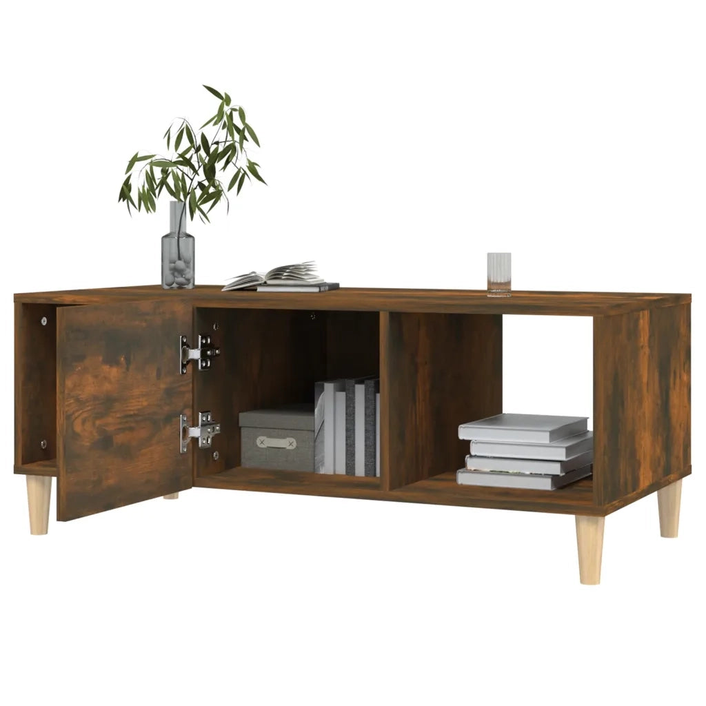 Tavolino da Salotto Rovere Fumo 102x50x40 cm Legno Multistrato 817525